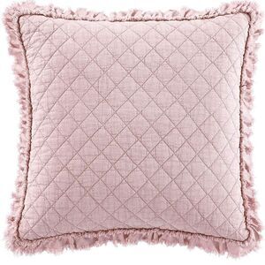 Brielle Home Ravi Stone Washed Quilted Decorative Throw Pillow, 18"x18", Blush